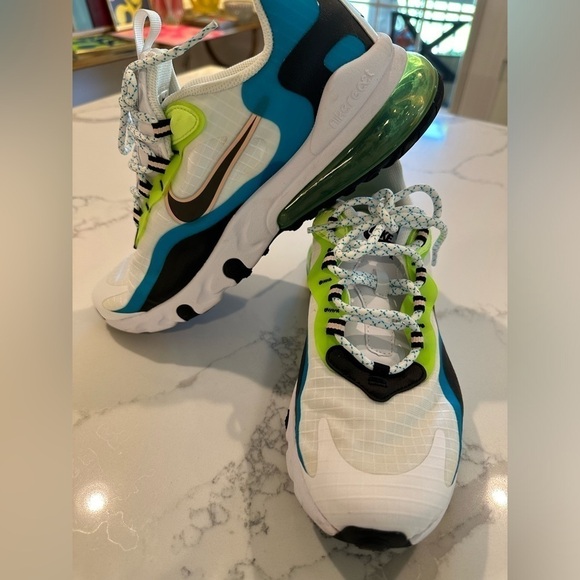 Nike Air Max 270 React SE 'Oracle Aqua' Sneakers/Shoes Sz 7Y Athletic LIKE  NEW